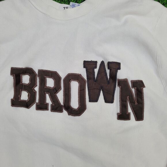 Vintage 90s Brown Sweatshirt Womens XL 21x24 White - Picture 13 of 15
